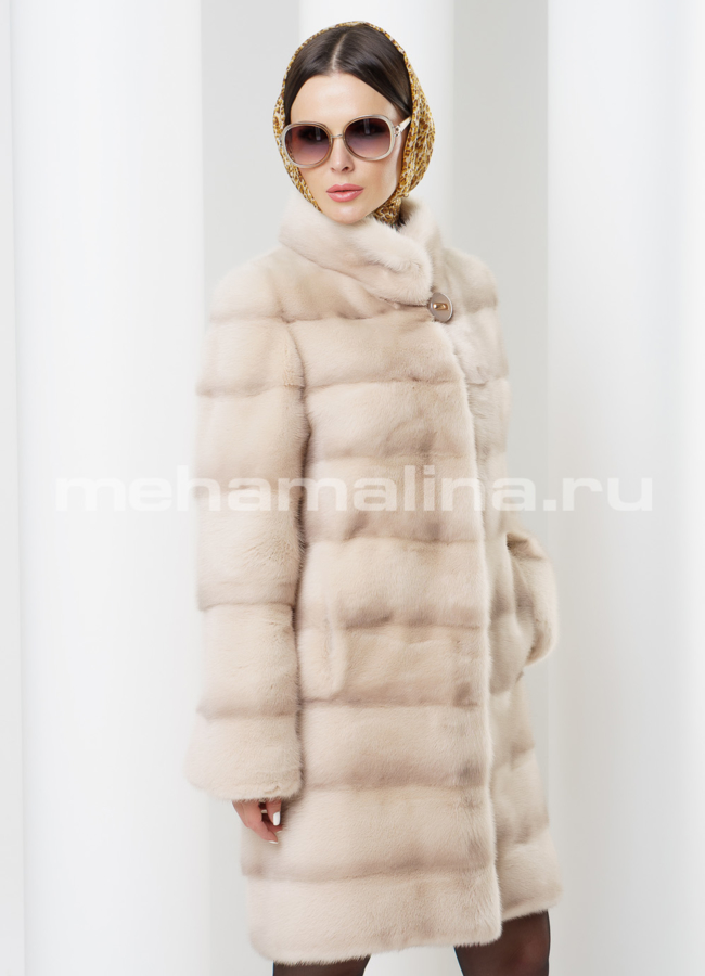 Шуба норка, воротник стойка модель № S-445 универмаг малина