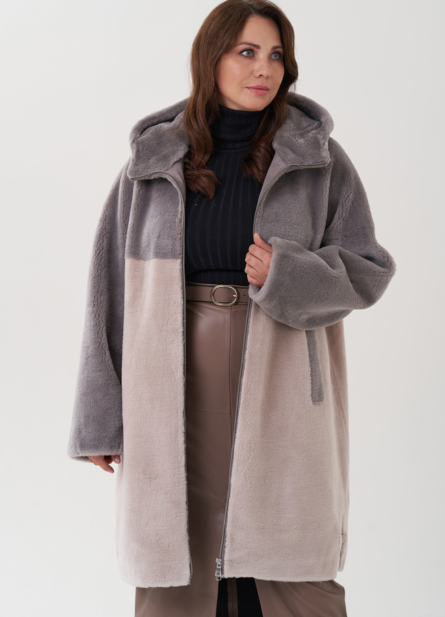 Женское пальто с капюшоном  модель № 82434 в рассрочку