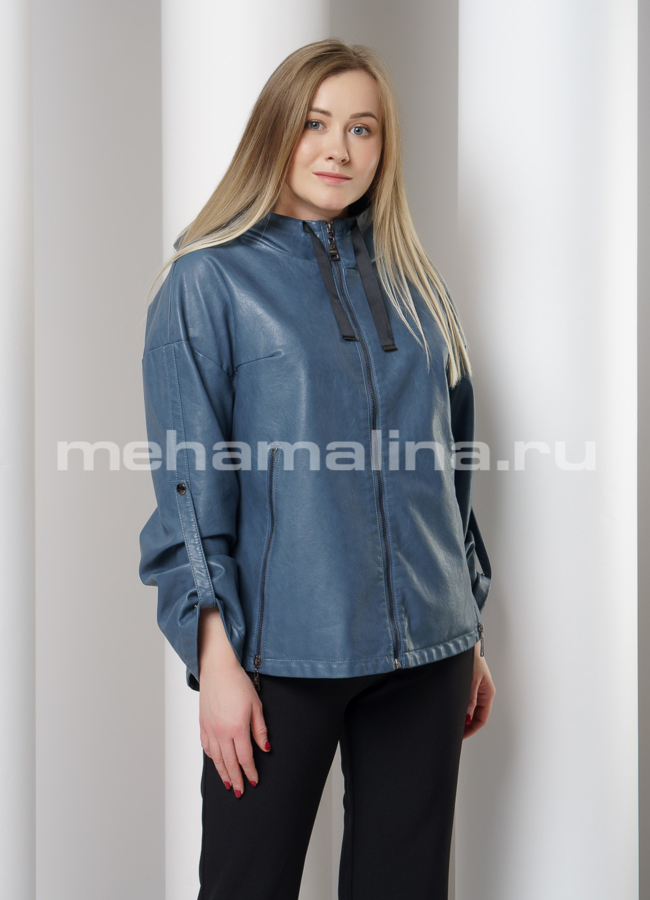 Куртка из эко кожи с капюшоном модель № 582 универмаг малина