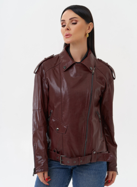 Женская косуха бордового цвета Женская косуха бордового цвета