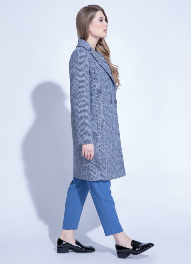 Женское твидовое пальто модель № 6061 в кредит