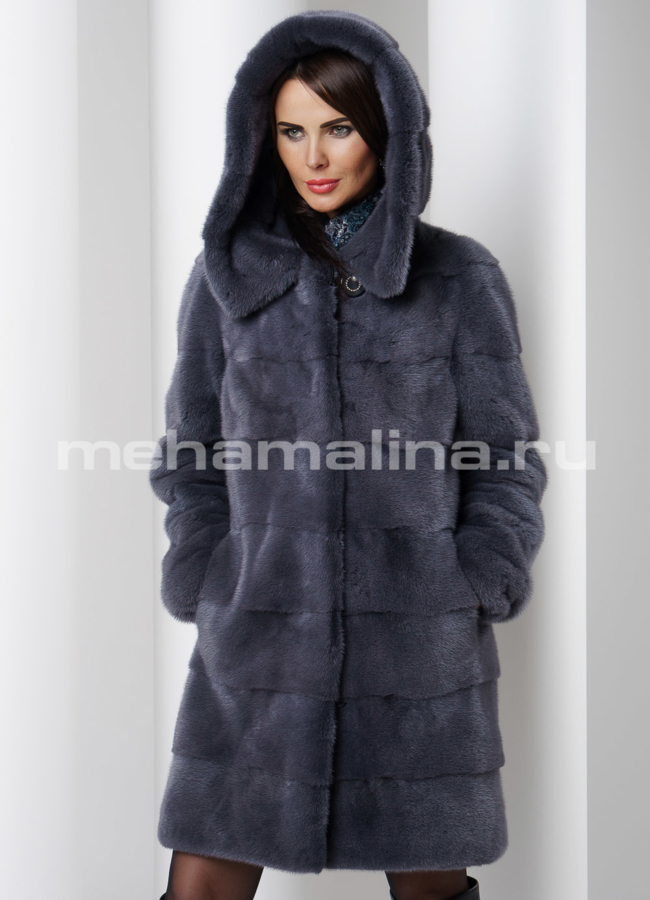 Шуба из скандинавской норки модель № S-510 универмаг малина
