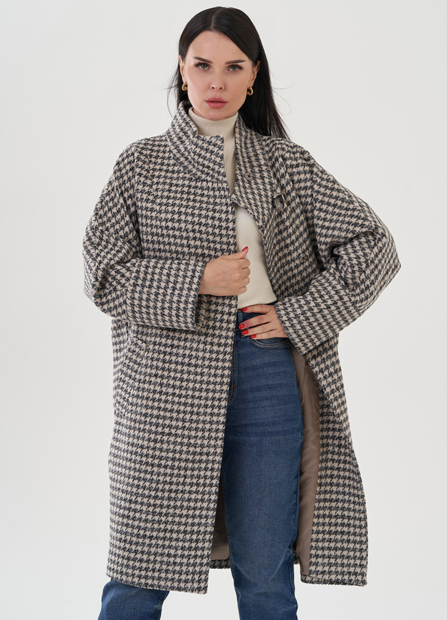 Полупальто женское с воротником стойка модель № 82087 в рассрочку