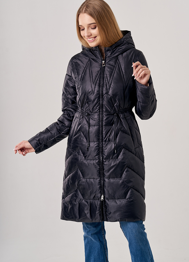 Полупальто женское черного цвета модель № 20599 универмаг малина