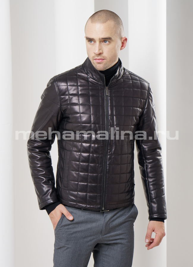 фото Кожаная куртка стеганная модель № KP-110