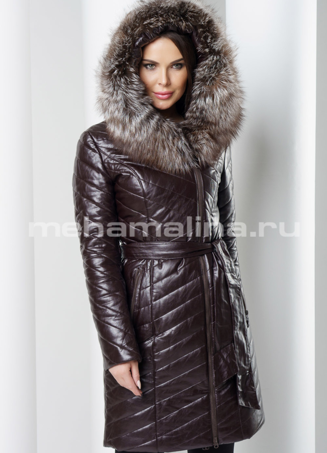 Пуховик с капюшоном модель № 8120 универмаг малина