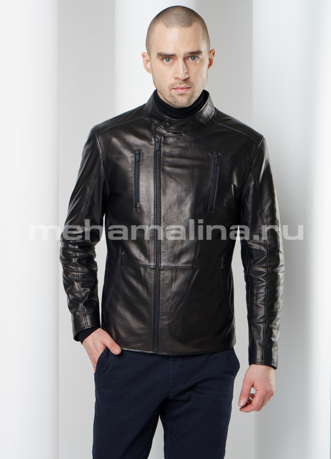 Кожаная куртка модель № KP-211 универмаг малина