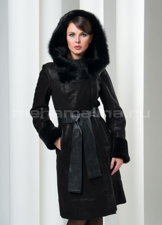 Дубленка черная с тосканой модель № D-78 в рассрочку Дубленка черная с тосканой модель № D-78 в рассрочку