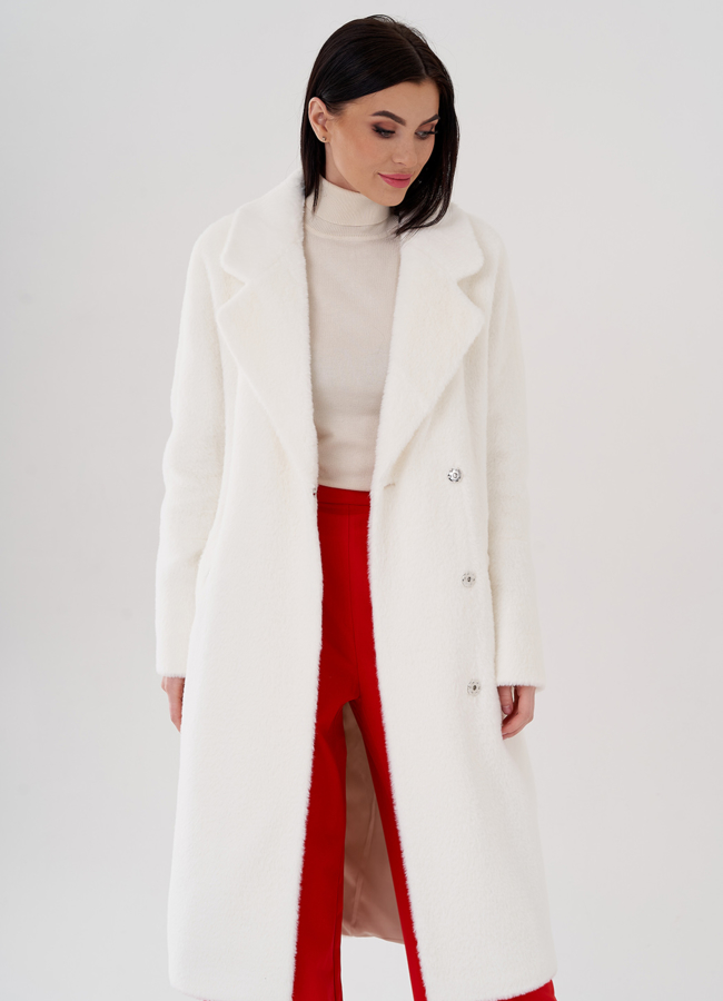 Женское пальто со съёмным капюшоном модель № 24325 в кредит