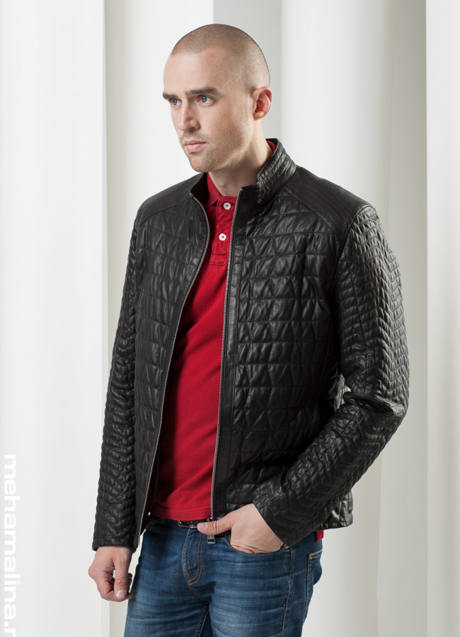 фото Кожаная куртка строченная модель № KP-66