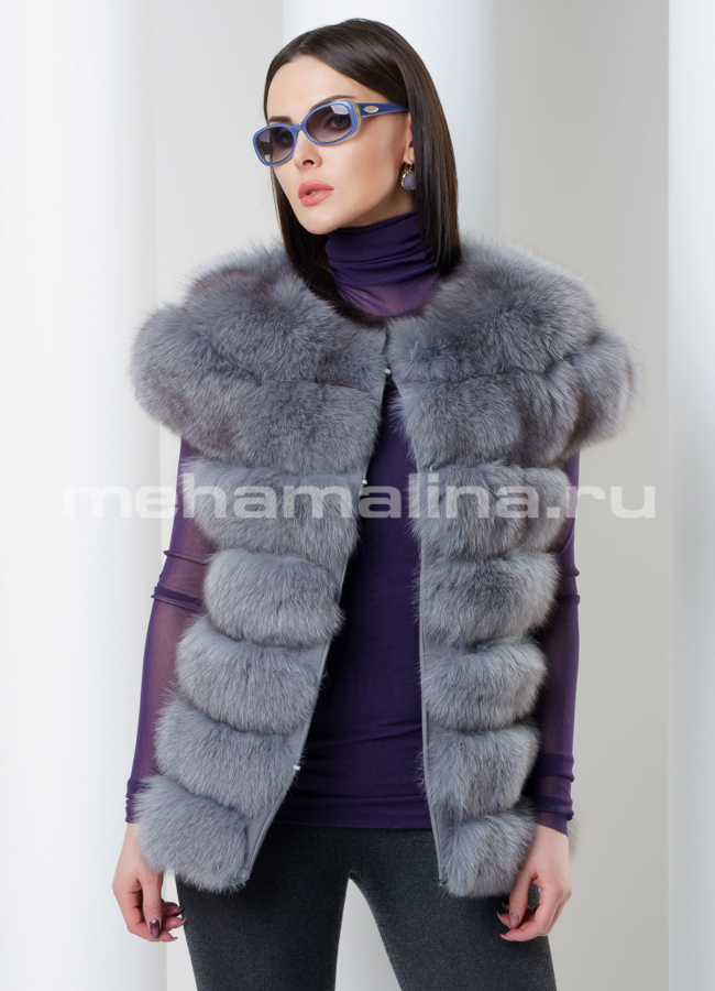 Песцовый жилет модель № M-131 универмаг малина