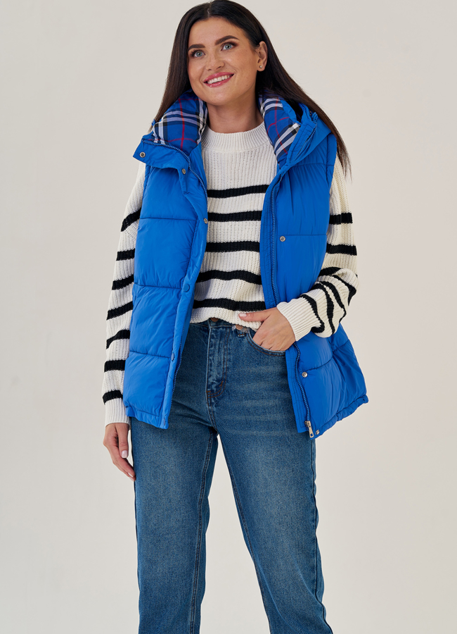 фото Женская куртка- трансформер в синем цвете модель № 23130