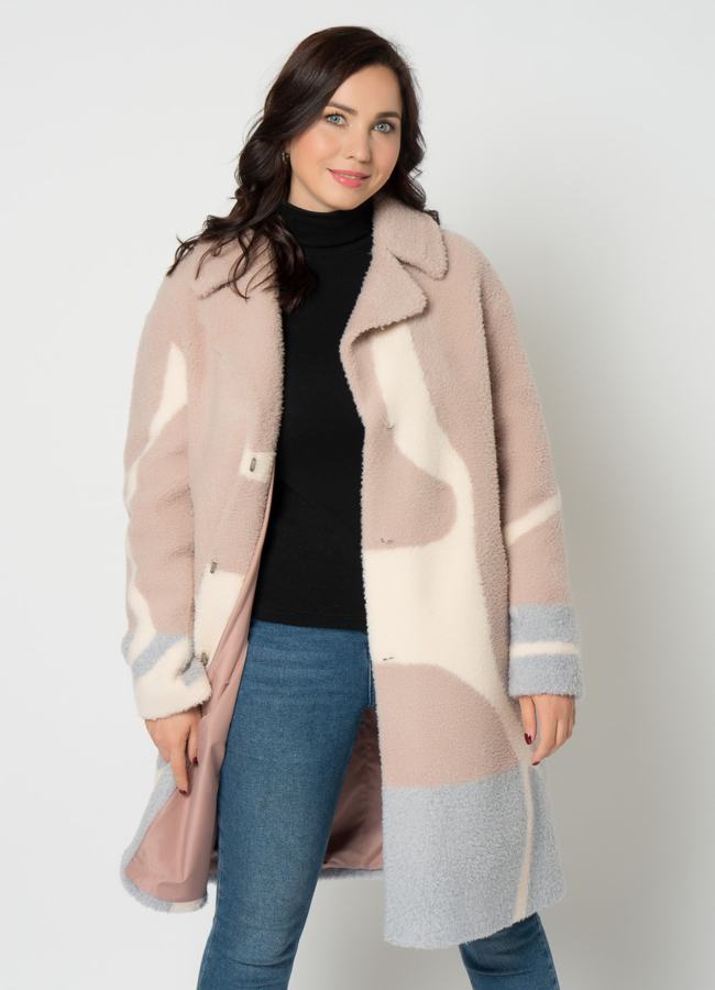 Полупальто из шерсти с английским воротником модель № 19257 универмаг малина