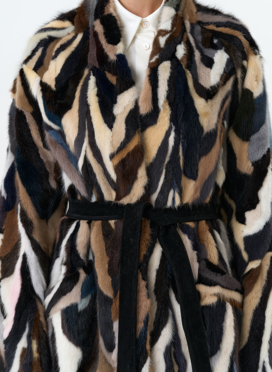 Шуба из норки в стиле пэчворк