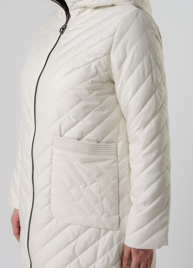 Полупальто женское белого цвета модель № 116А универмаг малина