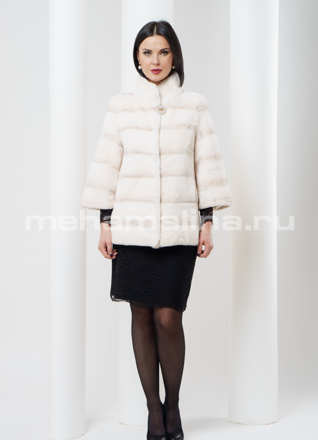 Шуба рекс, светлая модель № S-358 в рассрочку