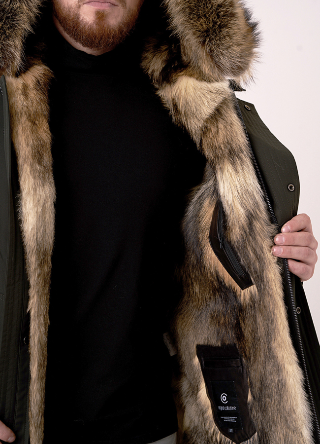 Мужская парка на волке модель № 386 универмаг малина