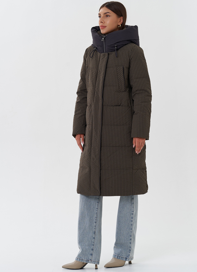 Женский пуховик с принтом модель № 28566 в кредит