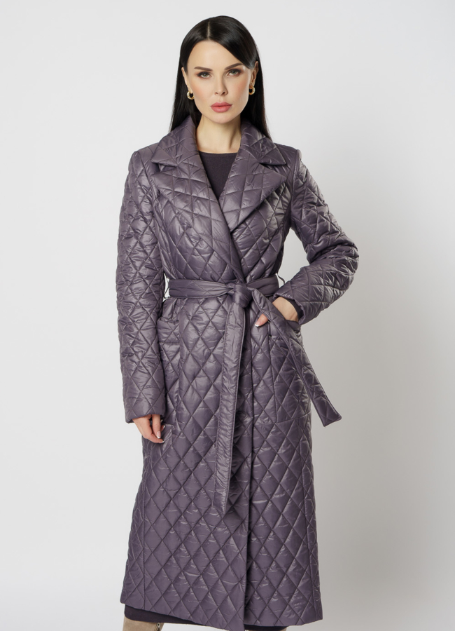 Женское пальто из плащевой ткани модель № 17785 меха малина