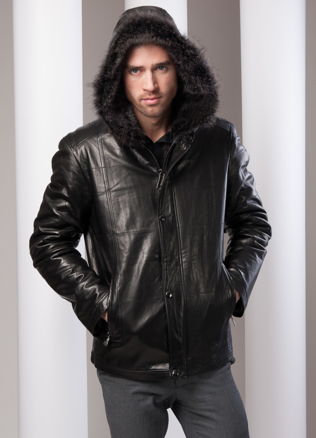 фото Мужская кожаная дубленка  модель № DM-35