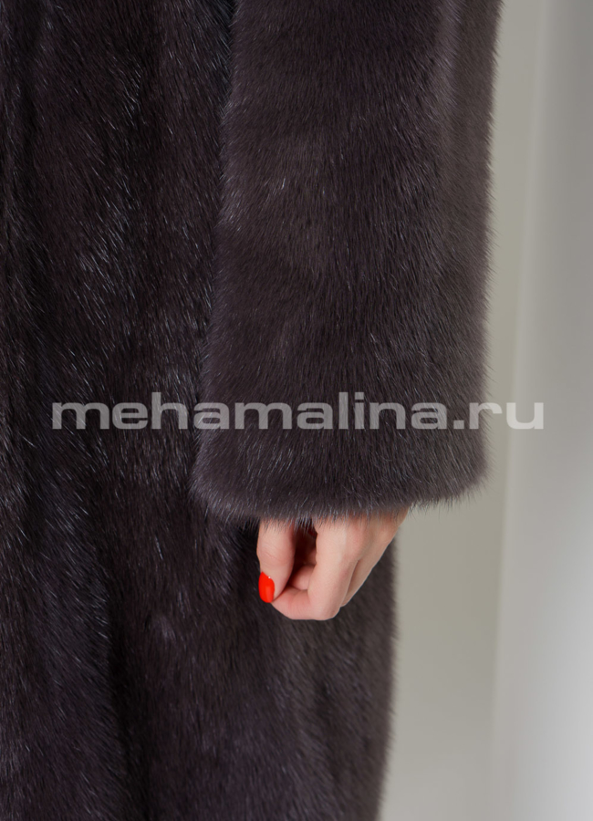Норковая шуба в цвете ирис с капюшоном модель № S-1110 универмаг малина
