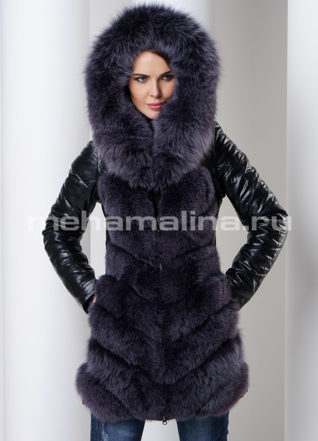 Куртка-трансформер модель № 14984/19561 меха малина