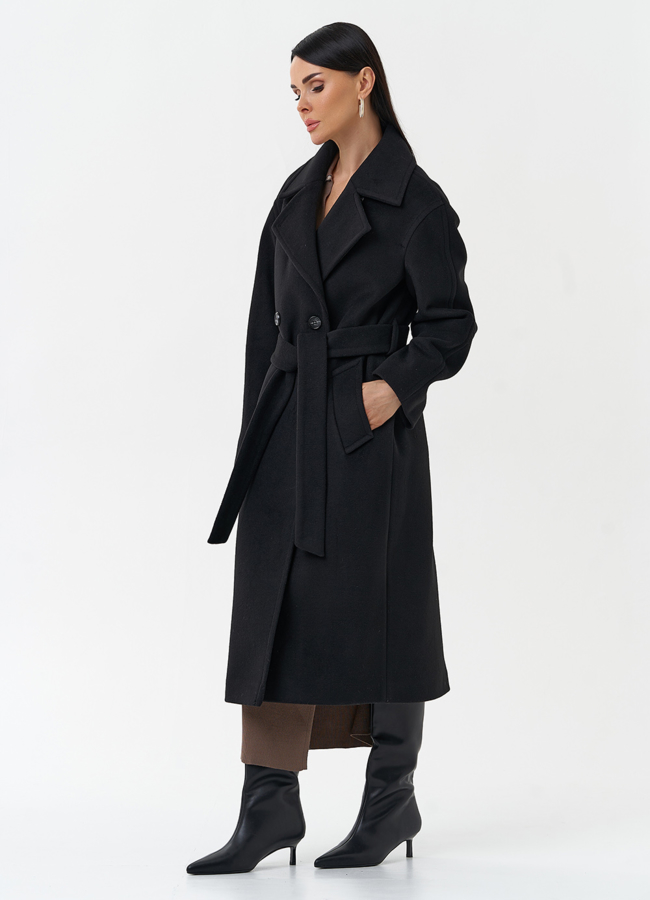 Двубортное женское пальто  с английским воротником модель № 28677 универмаг малина