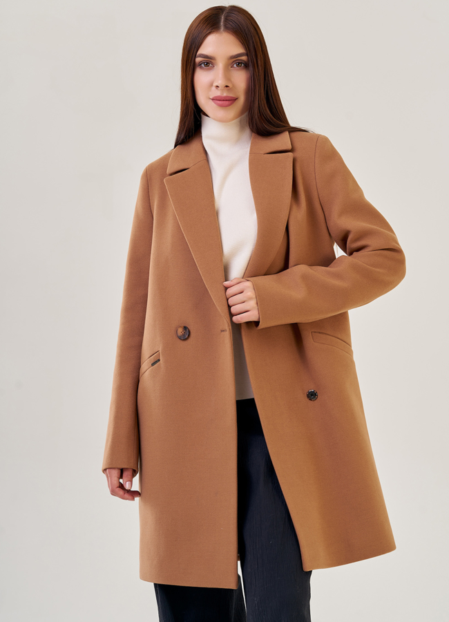 Женское пальто в цвете кэмел модель № 23177 универмаг малина