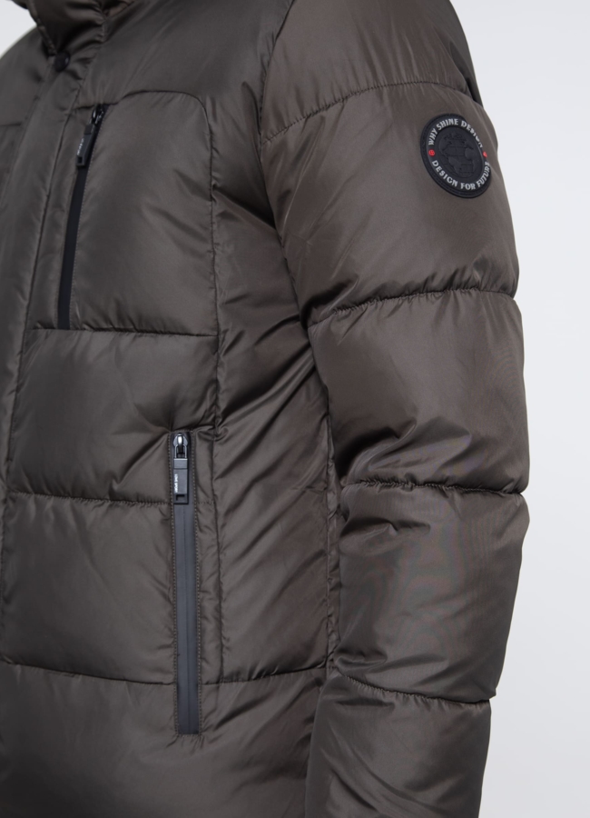 Мужской пуховик с капюшоном  модель № 25595 универмаг малина