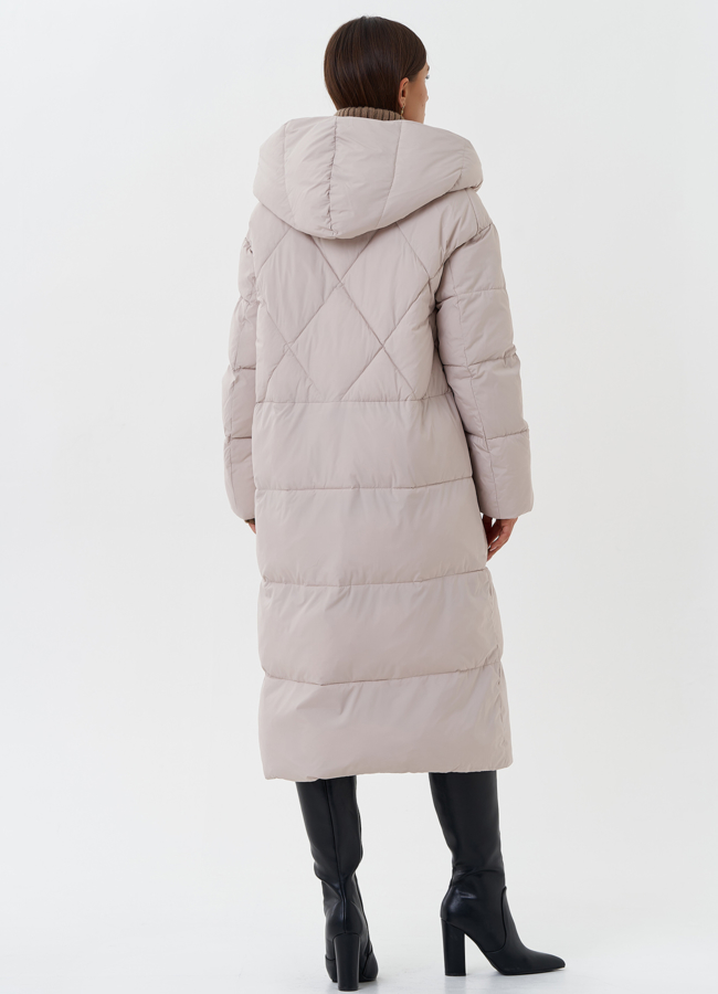 Женский пуховик с капюшоном модель № 28564 универмаг малина