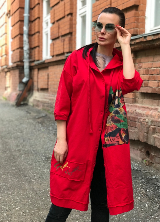 Плащ женский с капюшоном модель № 88006 в кредит