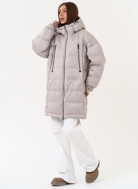 Женский светлый пуховик с капюшоном Женский светлый пуховик с капюшоном