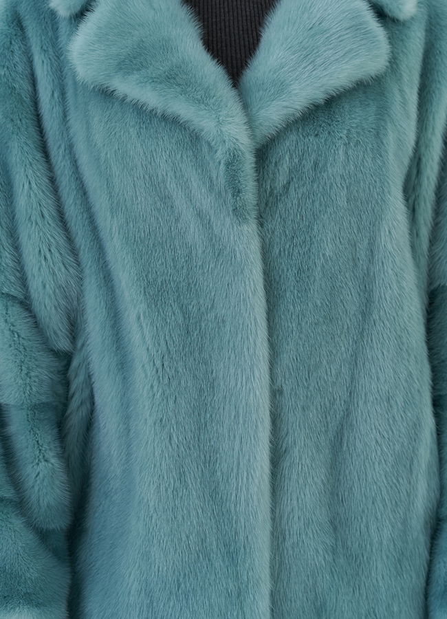 Шуба из норки в цвете мята модель № 24700 в рассрочку