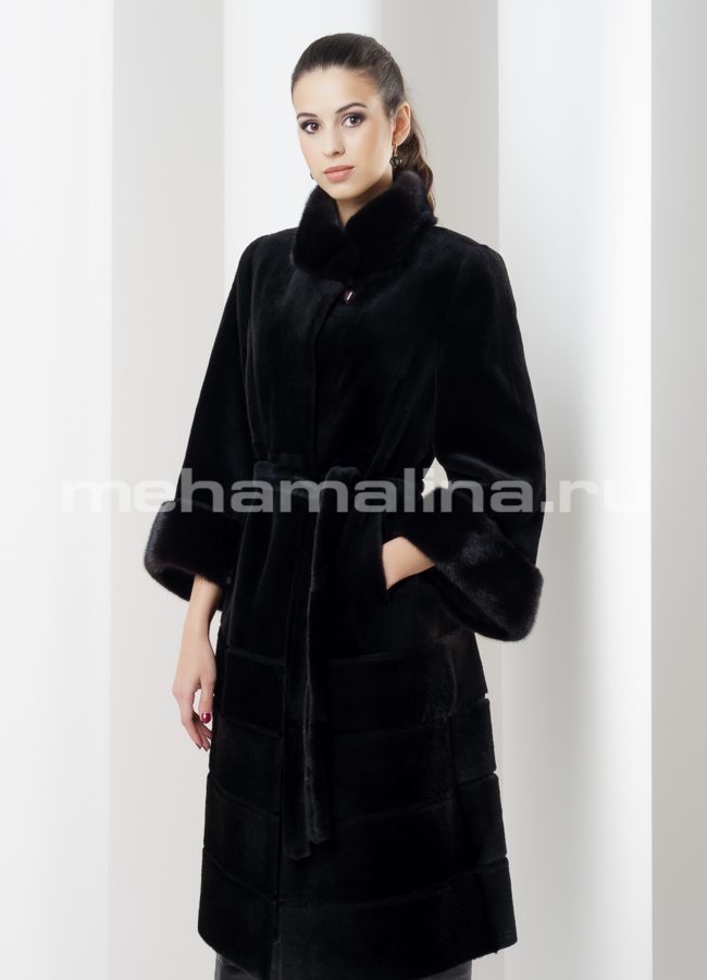 Шуба нутрия модель № S-465 меха малина