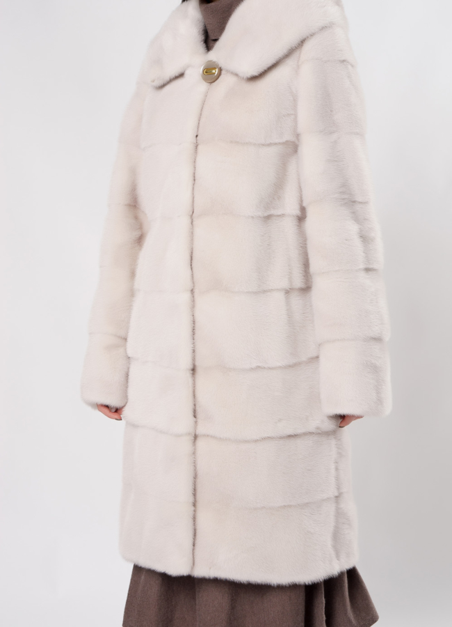 Светлая норковая шуба трансформер модель № S-861 универмаг малина