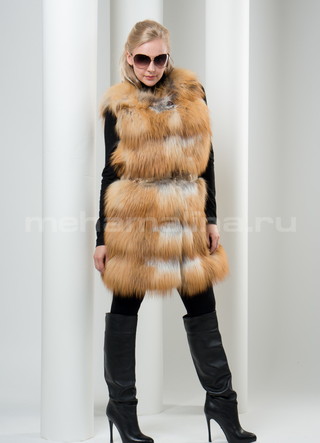 Меховой жилет из лисы модель № M-20 в кредит