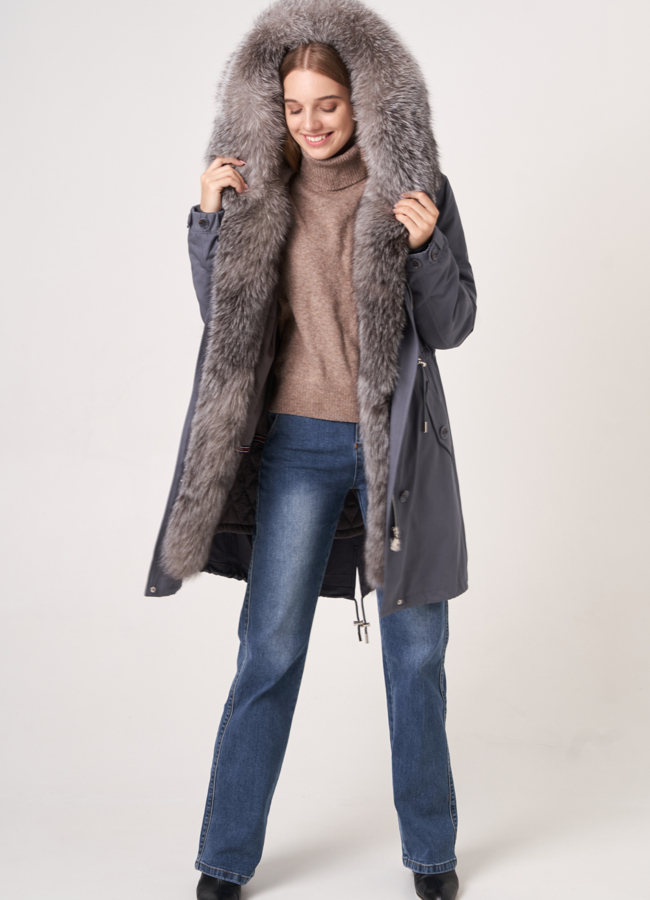 Женская меховая парка модель № 3909 универмаг малина