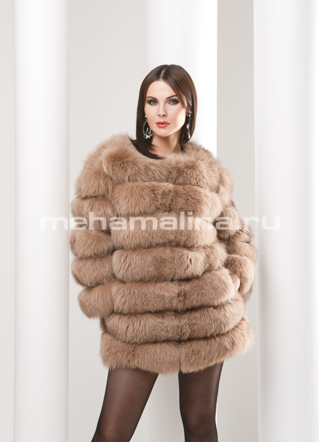 Песцовый жакет модель № M-124 меха малина