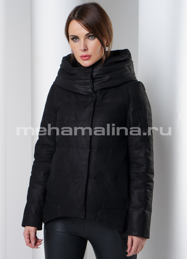 Женская куртка модель № K-392 меха малина