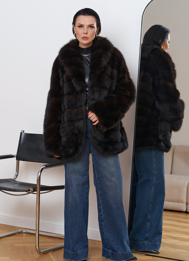 Шуба из куницы  модель № 24638 универмаг малина