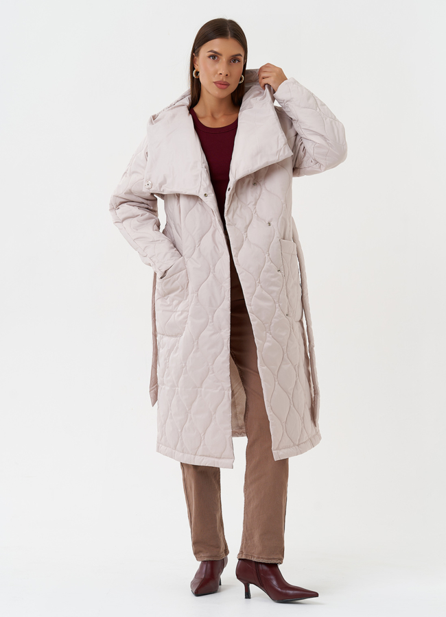 Стеганый пуховик с капюшоном модель № 28438 универмаг малина