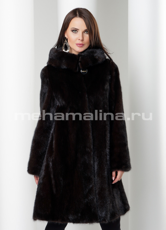 Шуба норковая балетка модель № S-498 меха малина
