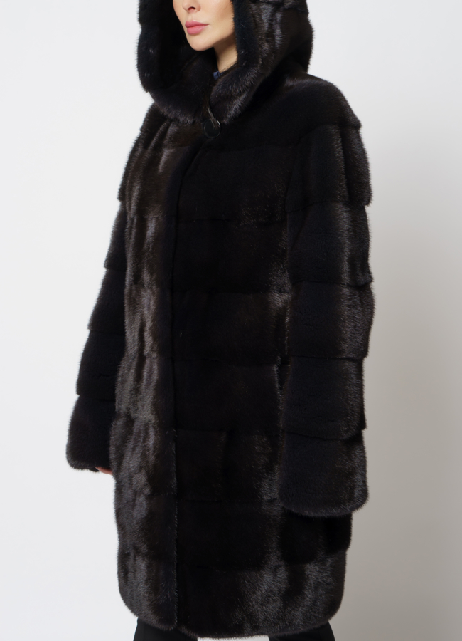 Шуба из скандинавской норки модель № S-510 универмаг малина