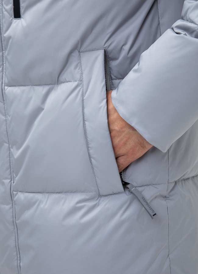 Мужской пуховик с капюшоном  модель № 28870 универмаг малина