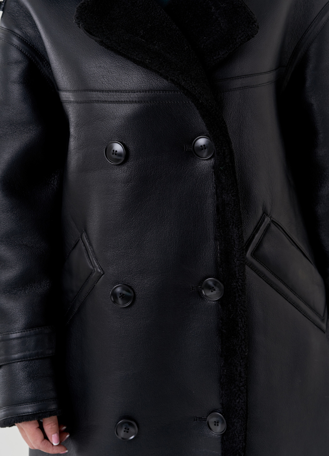 Дубленка женская из искусственной кожи  модель № 79490 универмаг малина