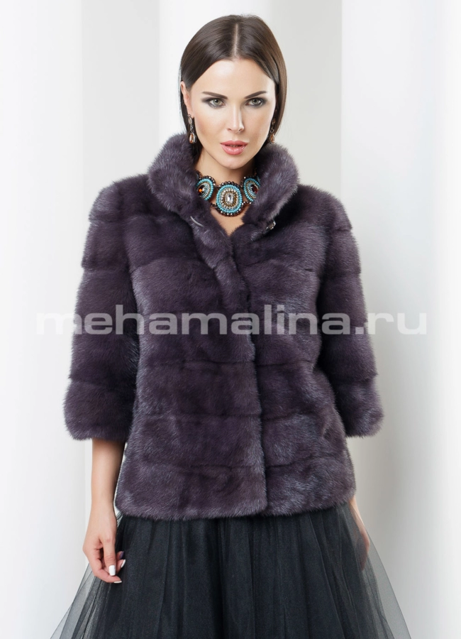 Укороченная норковая шуба модель № S-441 универмаг малина