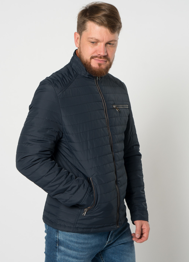 Утепленная мужская куртка в синем цвете модель № 21586 в кредит