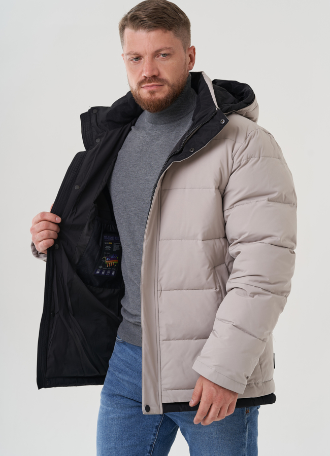 Пуховик мужской с капюшоном  модель № 81489 универмаг малина