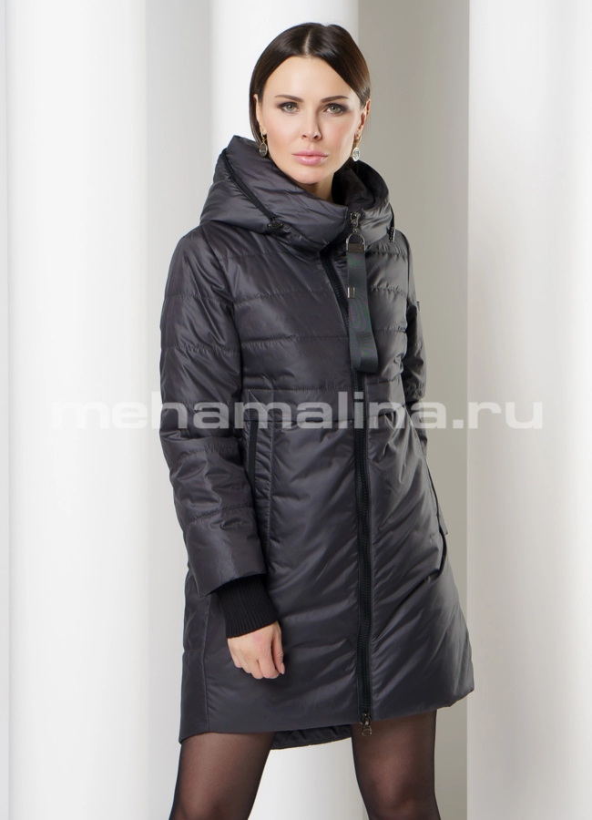 Куртка удлиненная модель № 9706 меха малина