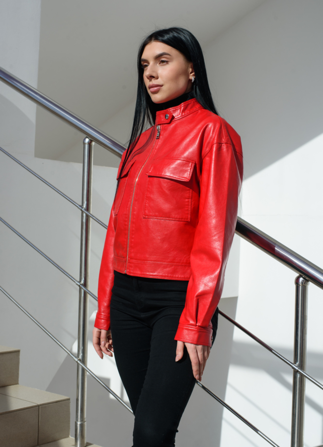 Женская куртка из эко кожи  модель № 20749 в кредит